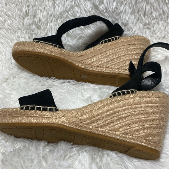 TORY BURCH NWOT or Box Espadrilles Laurel Black Wedge Sandals - Picture 8 of 11